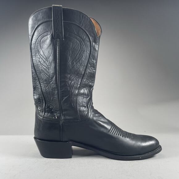 Lucchese 1883 Men’s Size 11 D Black Leather Western Pull On Cowboy Boots Casual - Picture 5 of 9
